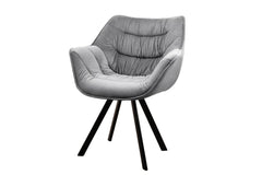 Stuhl Nordic Comfort grau Samt Retro